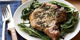 Herbed Pork Chops & Dandelion Greens (Bulletproof)