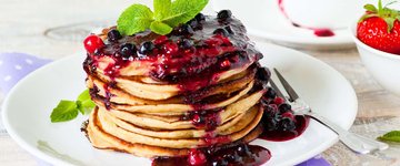 Oat Pancakes with Blueberry Compote