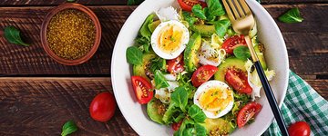 Mixed Green Salad with a Hard-Boiled Egg