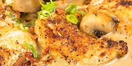 Chicken Bacon and Mushrooms in Cream Sauce