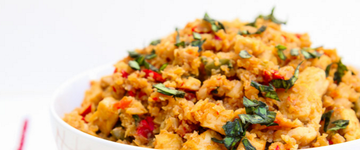 Fried Cauliflower Rice with Spinach