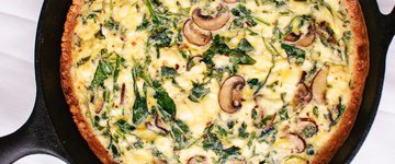 Sweet Potato Crusted Quiche with Mushroom & Greens