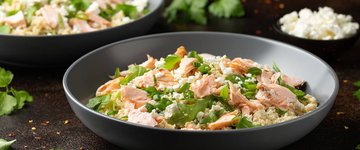 Israeli Couscous, Salmon, and White Bean Salad