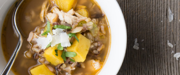 Chicken Soup with Acorn Squash