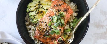 Dijon Butter Salmon Cauliflower Rice Bowls