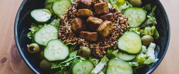 Quinoa, Cucumber, Dill, Toasted Almond Salad