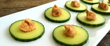 Cucumber with Homemade Hummus