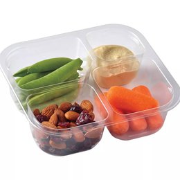 Meal Simple by H‑E‑B Snack Tray - Sugar Snap Peas, Carrots, Almonds, Hummus & Trail Mix