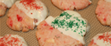 White Chocolate Cherry Shortbread Cookies