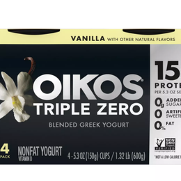 Dannon Oikos Triple Zero Vanilla Greek Yogurt