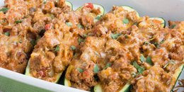 Low Carb Taco Stuffed Zucchini Boats