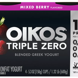 Dannon Oikos Triple Zero Mixed Berry Greek Yogurt