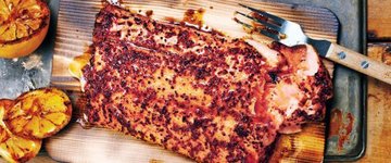 Cedar Planked Salmon w/ Maple Mustard Glaze