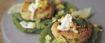 Lemon Basil Millet Burgers with Mango Salsa