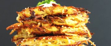 Latkes with Garlic Cream Sauce