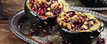 Roasted Acorn Squash Stuffed with Wild Rice Salad