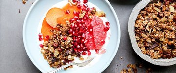 Winter Fruit Yogurt Bowls with Gingerbread Granola