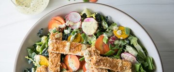 Baked Tofu Salad w/ Creamy Lemon Poppy Dressing