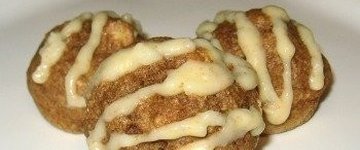 Apple Dog Cakes with Cheddar Drizzle