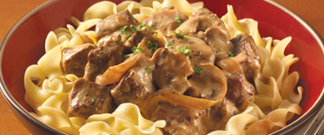 Freezer to Slow Cooker Beef Stroganoff