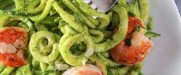 Chive Pesto Shrimp with Zoodles