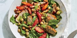 Chickpea Spinach Salad pair with green goddess avo