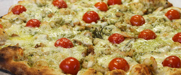 Chicken and Grape Tomato Pizza
