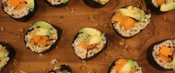 Sweet Potato "Tempura" and Avocado Sushi