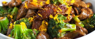 {Light} Orange Beef and Broccoli