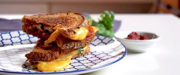 Italian grilled cheese  on sourdough bread )