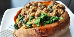 Angie's left over sweet potato and ground beef