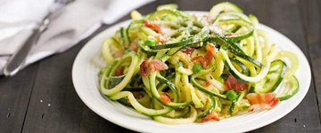 Carbonara with Spiralizer Zucchini Noodles