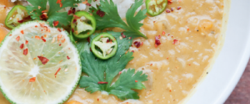 Coconut Lentil Soup with Lemongrass and Ginger
