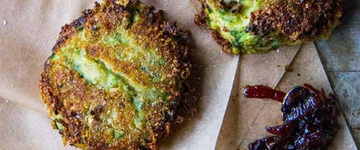 Zucchini Chickpea Fritters & Red Onion Marmalade