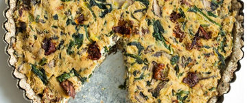 Sun-Dried Tomato Mushroom & Spinach Tofu Quiche
