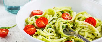 Zucchini Pasta with Avocado Pesto