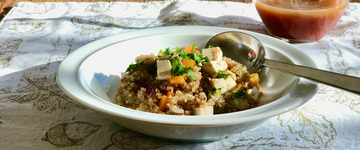 Warm Quinoa with Tofu and Cranberry Dressing