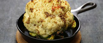 Honey Mustard Roasted Cauliflower with Herb Sauce