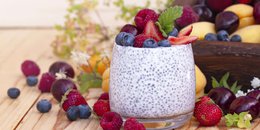 Coconut & Blueberry Chia Seed Pudding in a Jar