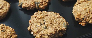 Nut butter and pumpkin seed oat cookies