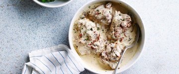 Chicken with Creamy Bacon & Mushroom Sauce