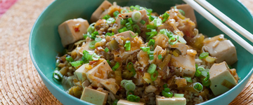 Thai Tofu Salad with Rice, Pepper and Cucumber