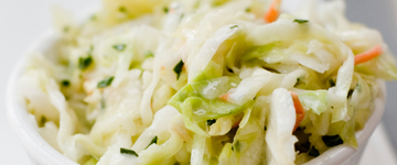 Cabbage Salad with Olive-Avocado Dressing