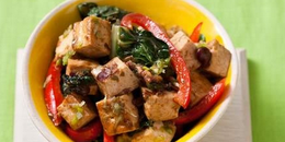 Baked Tofu with Pepper and Bok Choy