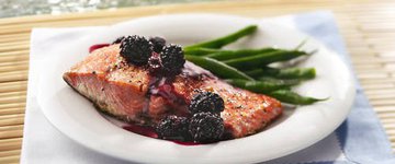 Grilled Salmon & Fresh Blackberries w/ Brain Rice