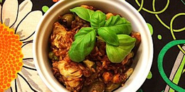Mediterranean Artichoke Chickpea Bake