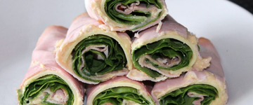 Ham, Swiss, Spinach Roll Ups