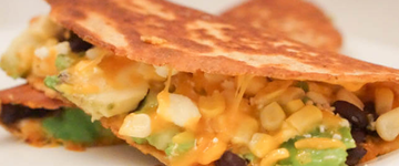 Spicy Pumpkin Quesadillas with Avocado Black Beans