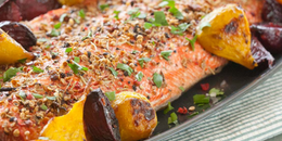 Spice-Crusted Roast Salmon with Ginger Beets