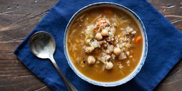 Rustic Cabbage, Chickpea and Wild Rice Soup